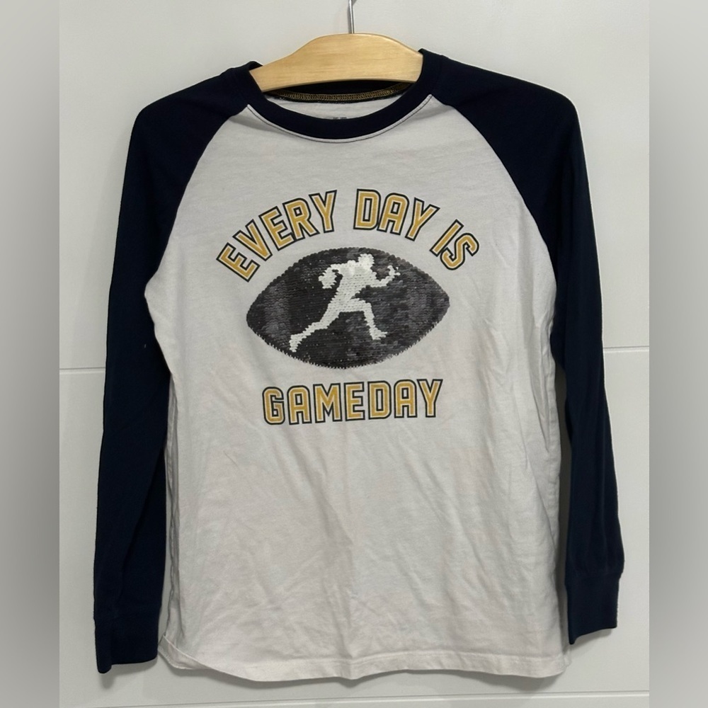 OshKosh B'gosh: Boys Graphic Long Sleeve Top with Sequin- Size 14